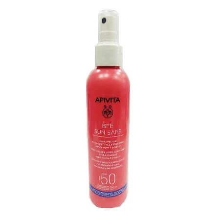 Apivita Bee Sun Safe Hydra Melting Ultra Light Water Resistant Sunscreen Lotion für Gesicht und Körper SPF50 in Spray 200ml