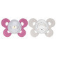 Physio comfort silicone pacifier, 2 pcs, girls 16-36 months, 7493541-7, Chicco