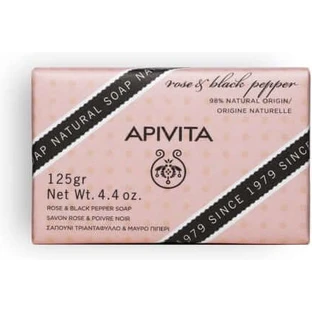 Apivita Savon naturel à la rose et au poivre noir 125 Gr
