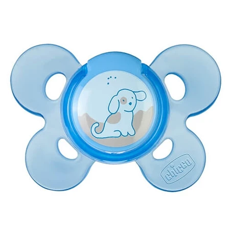 Chupete de silicona anatómico Physio comfort, azul 0-6 meses, 74911-7, Chicco