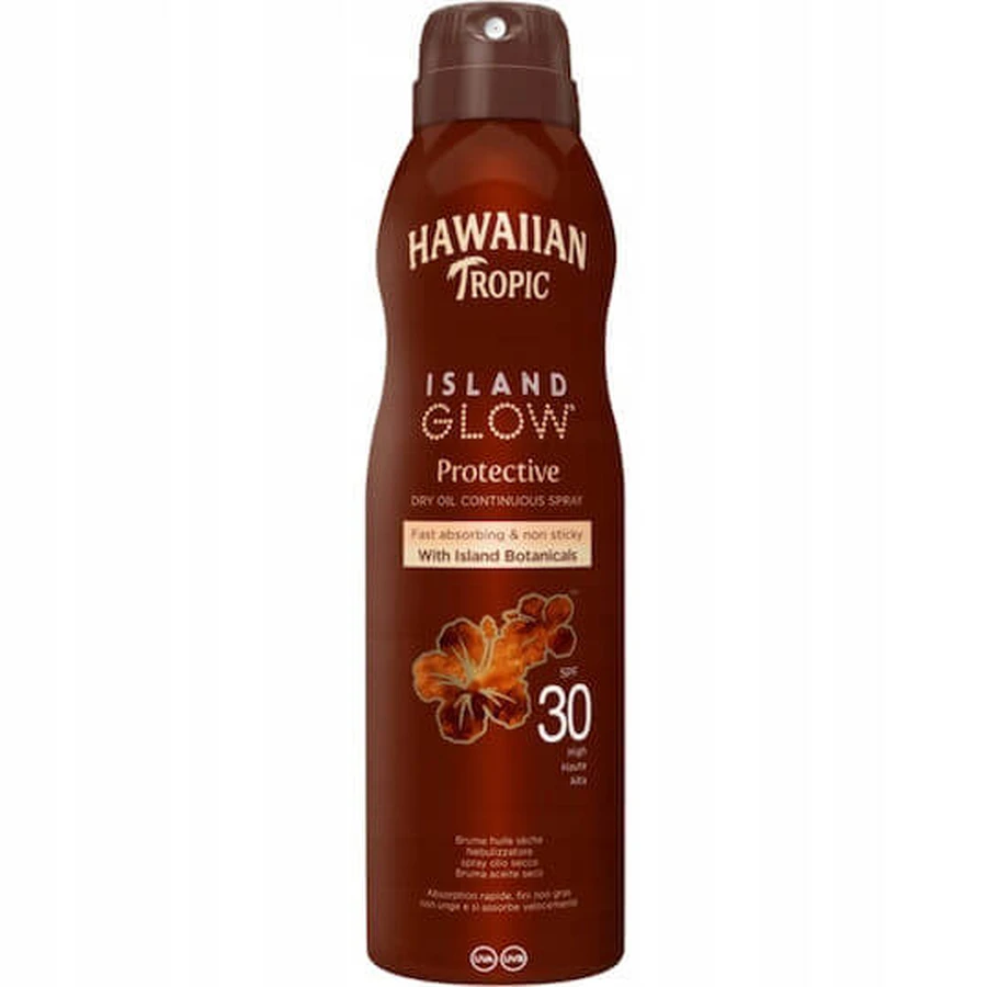 Hawaiian Tropic Island Glow Hawaiian Tropic Island Glow Waterproof Face and Body Protective Oil with SPF30 in Spray 177ml