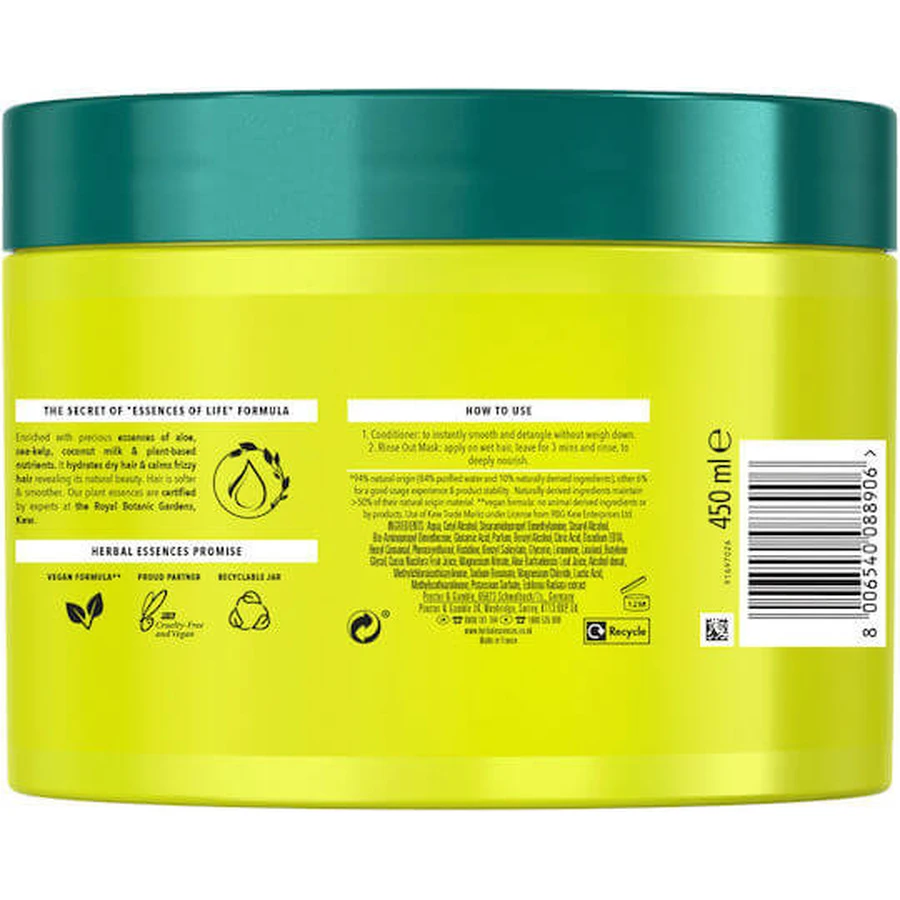Masque capillaire fortifiant à la noix de coco Herbal Essences 450ml