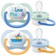 Ultra air soother, 0-6 months, Text design, boys, 2 pieces, SCF080/01, Philips Avent