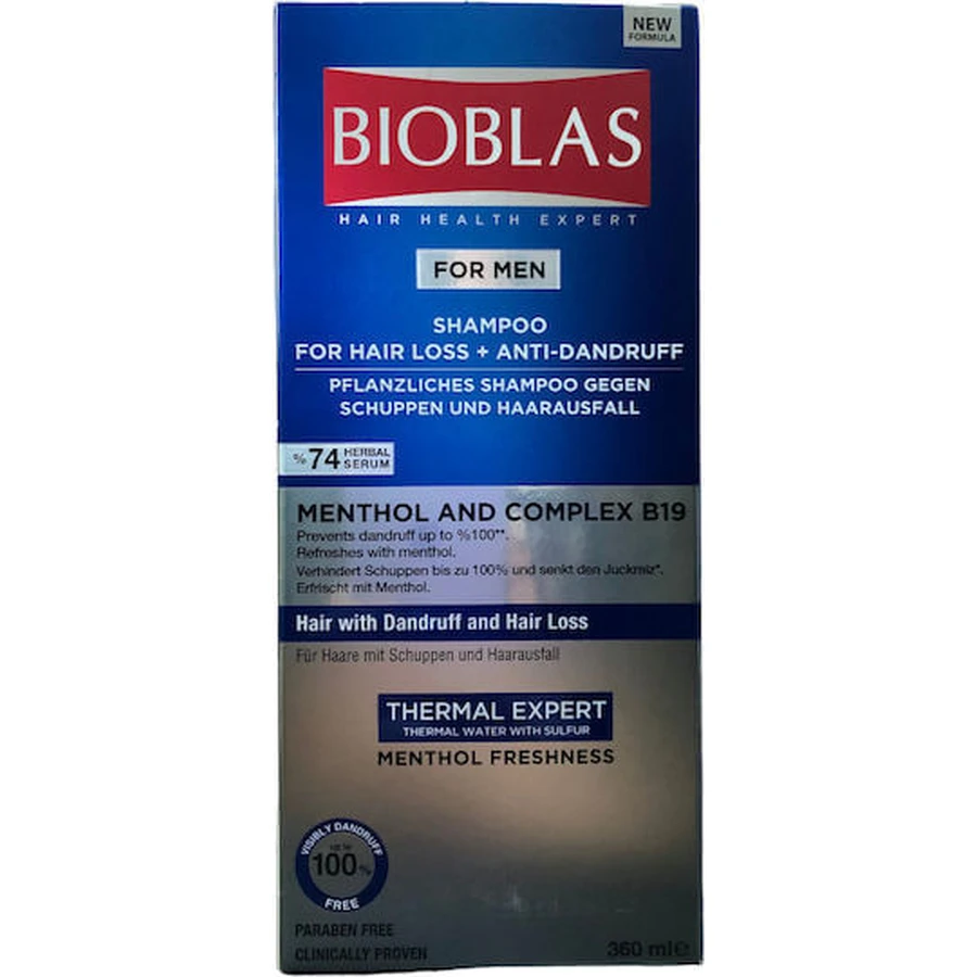 Bioblas Mentol & Complex B19 Champú Anticaída Para Todo Tipo de Cabello 360ml