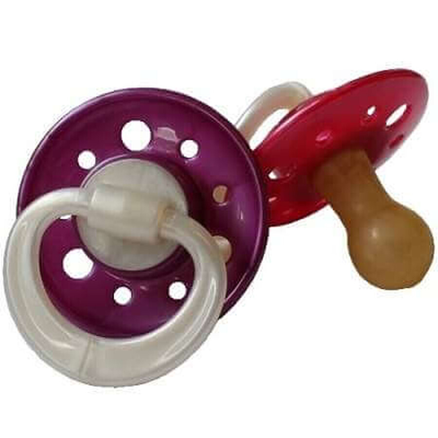 Cherry Girl pink latex pacifiers, 0-6 months, 2 pieces, Nip