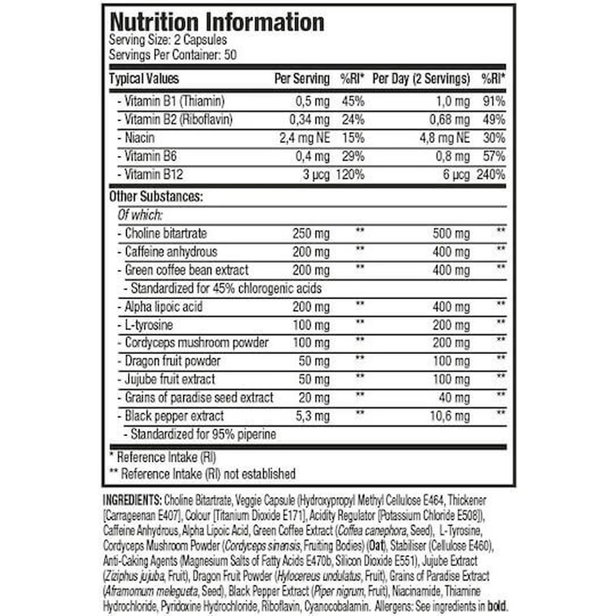 MuscleTech Hydroxycut Hardcore Super Elite 100 gélules végétales
