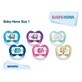 Multi-coloured soothers with ring + Steribox, Talia 1, 2 pcs, Baby Nova