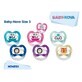 Multi-coloured soothers with ring + Steribox, Talia 3, 2 pcs, Baby Nova