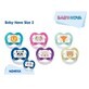 Multicoloured soothers with ring and steribox, Talia 2, 2 pcs, Baby Nova