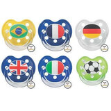 Silicone orthodontic pacifiers with World Cup ring, size 2, Baby Nova
