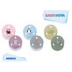 Round soothers with multicoloured decorated ring + steribox, 2 pcs, Baby Nova