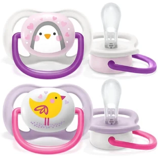 Ultra air soother, 0-6 months, Figurine design, Girls, 2 pieces, SCF080/06, Philips Avent