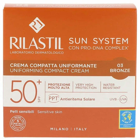 Rilastil Sun System Uniforming Compact Sonnenschutz Gesicht Puder SPF50 mit Pigment 03 Bronze 10gr
