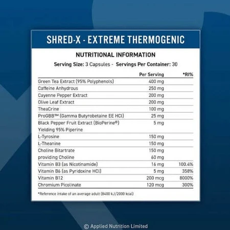 Applied Nutrition Shred-X Shred-X Extreme Thermogenic 3000mg 90 caps