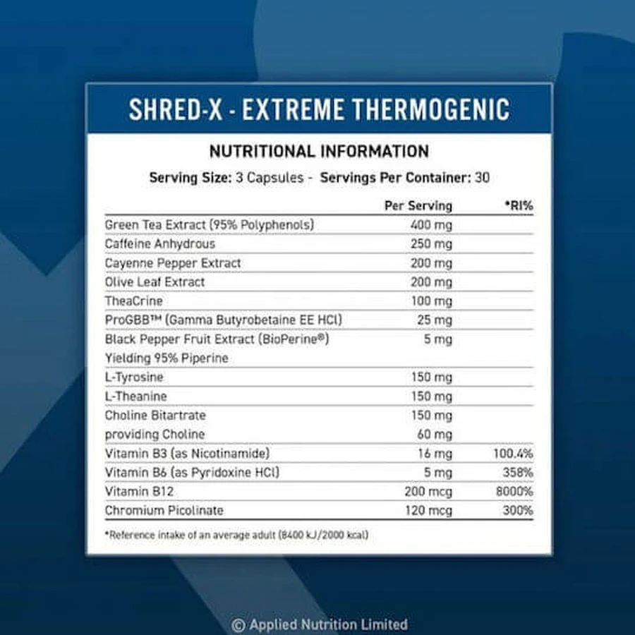 Applied Nutrition Shred-X Shred-X Extreme Thermogenic 3000mg 90 caps
