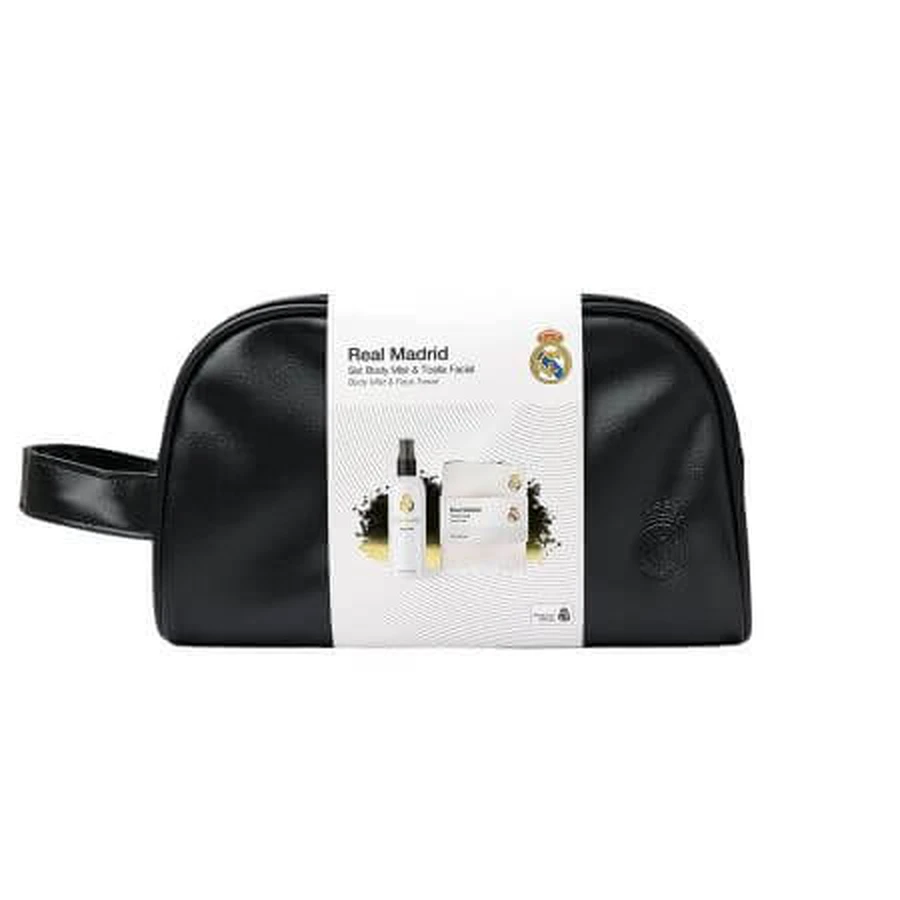 Set para hombre con spray corporal y toalla facial, Real Madrid