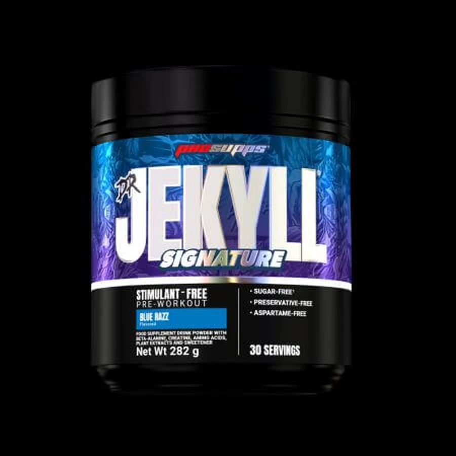 Dr. Jekyll Signature koffeinfreies Pre-Workout, Blue Razz, 282 g, Prosupps
