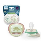 Philips Avent Ultra Air fosforescerende fopspenen, Planten, 6-18 maanden, SCF376/31, 2 stuks, Philips Avent