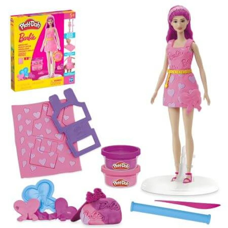 Kreatives Spielknete-Set, Barbie Herzen und Haare, ab 5 Jahren, Play Doh
