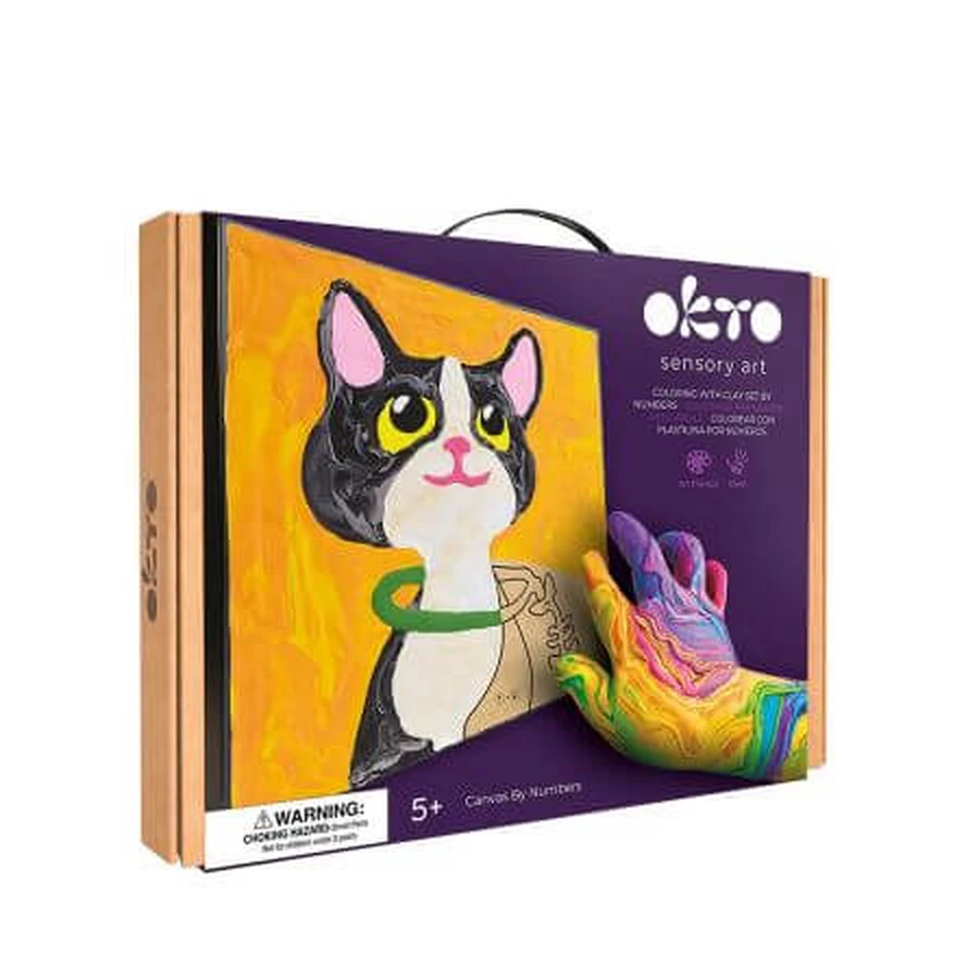 Leichtes Ton-Malset, 29 x 29 cm, Katze, ab 5 Jahren, Okto