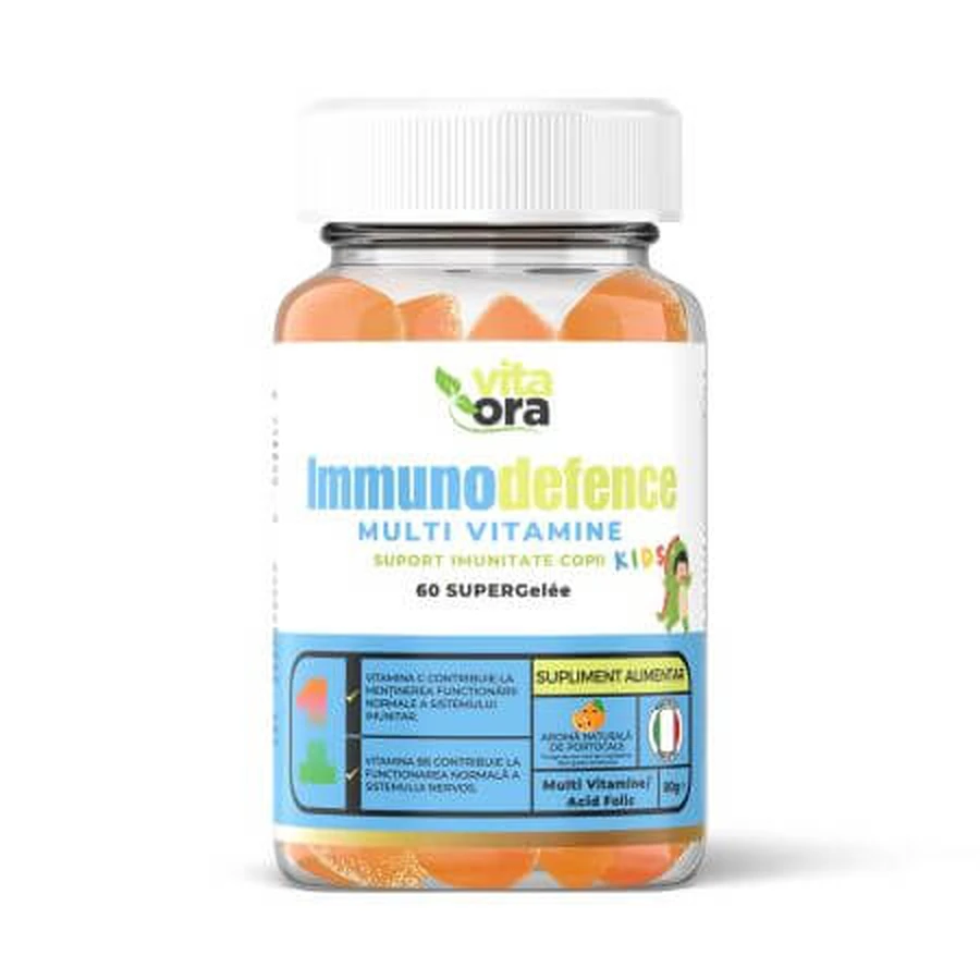 Immunodefence Kids Super Gelee, sinaasappelsmaak, 60 geleitjes, Vita Ora
