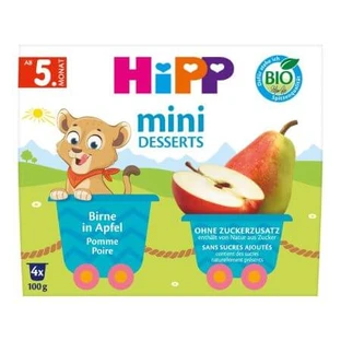 Mini organic dessert with apples and pears, 4 x 100 g, Hipp