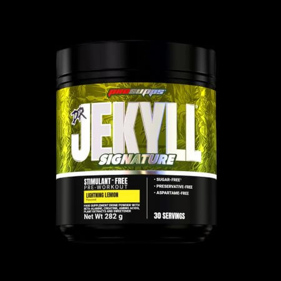 Dr Jekyll Signature pre-entrenamiento sin cafeína, Lightning Lemon, 282 g, Prosupps