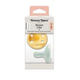 Chupete ortodóntico de silicona, amarillo/verde menta, 0-6 meses, 2 piezas, Tommee Tippee