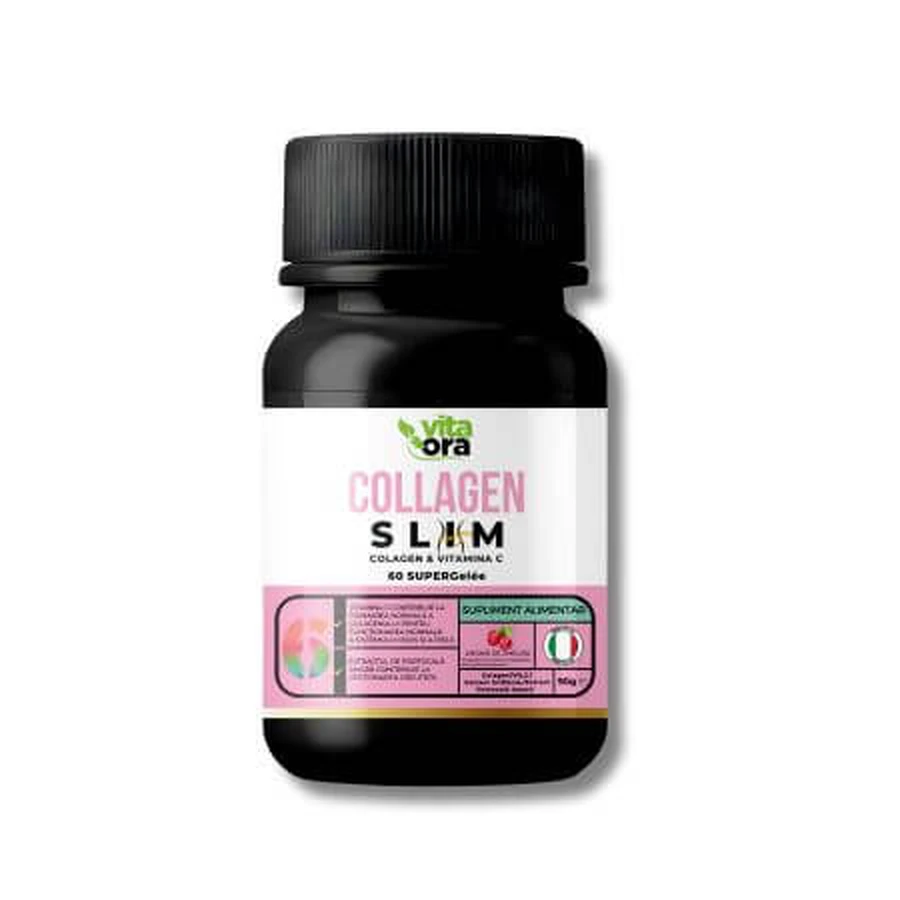 Colágeno Slim Super Gelee, sabor frambuesa, 60 gominolas, Vita Ora