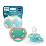 Philips Avent Ultra Air Fopspeen, Blauw/Groen, 6-18 maanden, SCF087/10, 2 stuks, Philips