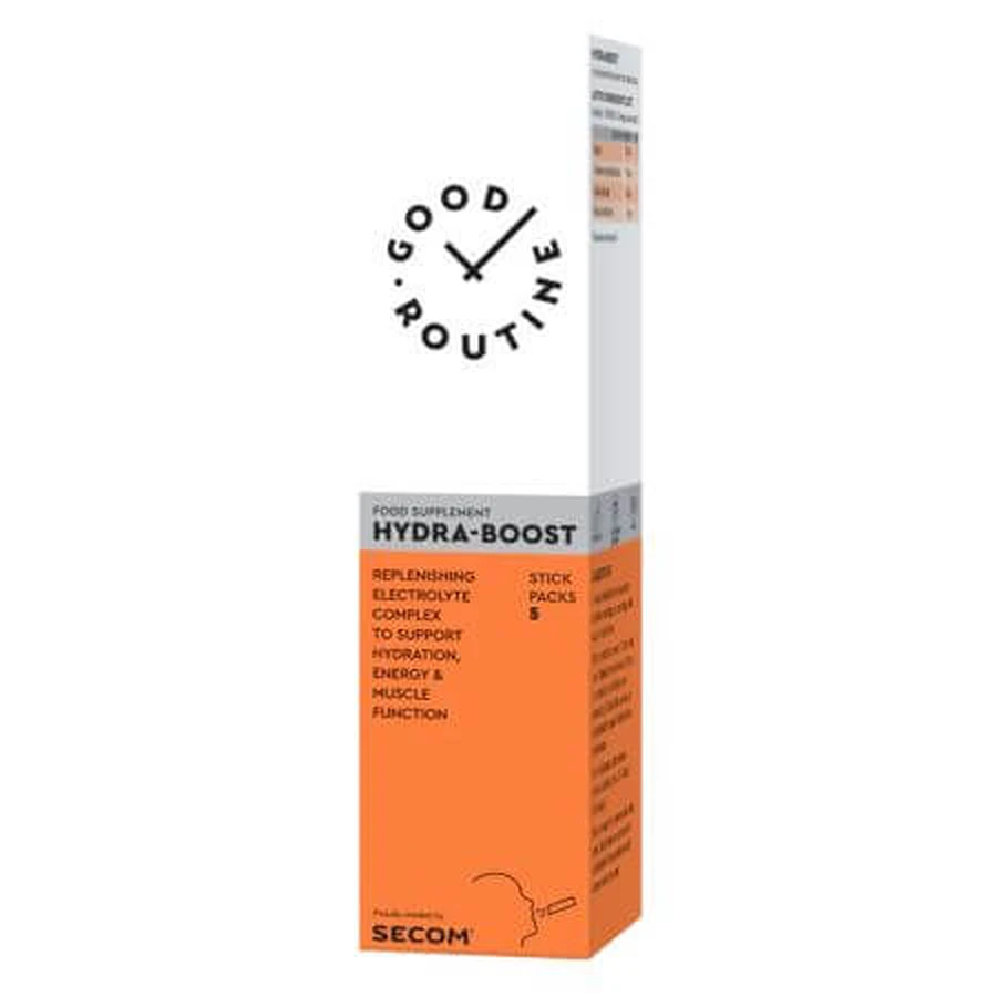 Hydra-Boost, frambozensmaak, 5 sachets x 50 ml, Good Routine