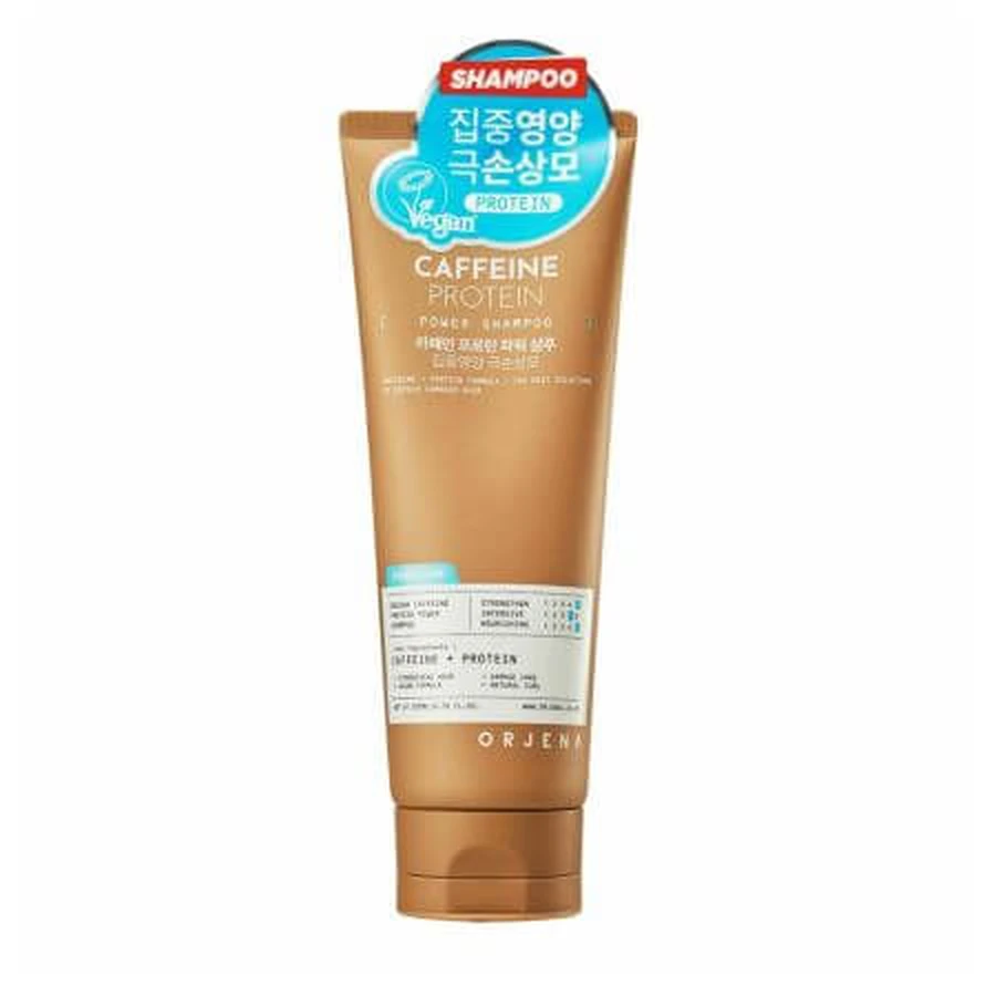 Shampooing contre la chute des cheveux à la caféine et aux protéines végétales Caféine, 200 ml, Orjena