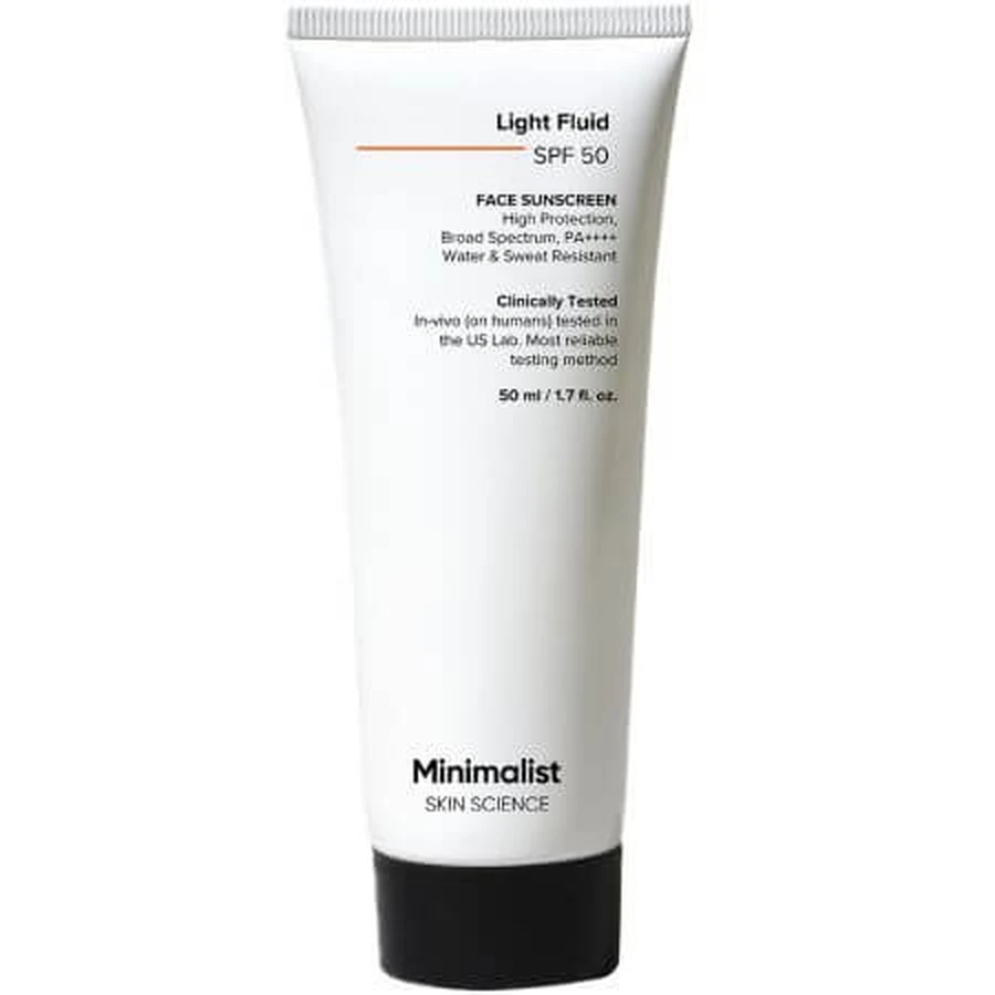 Fluido facial ligero con FPS 50 PA++++, 50 ml, Minimalista