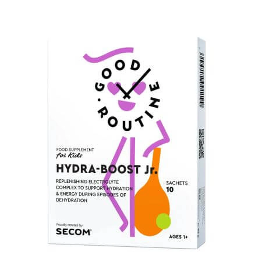 Hydra-Boost Jr, orange flavor, 10 sachets x 4.2 g, Good Routine