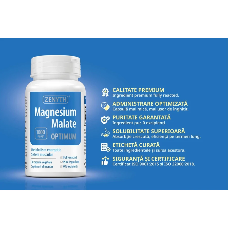 Magnesium Malate Optimum 1000 mg, 30 capsules, Zenyth