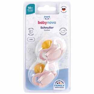 Chupetes ortodónticos de látex, Multicolor, 18 meses+, 2 pzs, Baby Nova