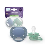 Philips Avent Ultra Zachte Fopspeen Philips Avent Ultra Zachte Fopspeen, Blauw/Groen, 6-18 maanden, SCF091/42, 2 stuks, Philips