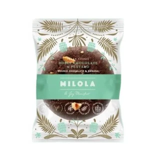 Galleta vegana de chocolate y plátano sin gluten, 50 g, Milola