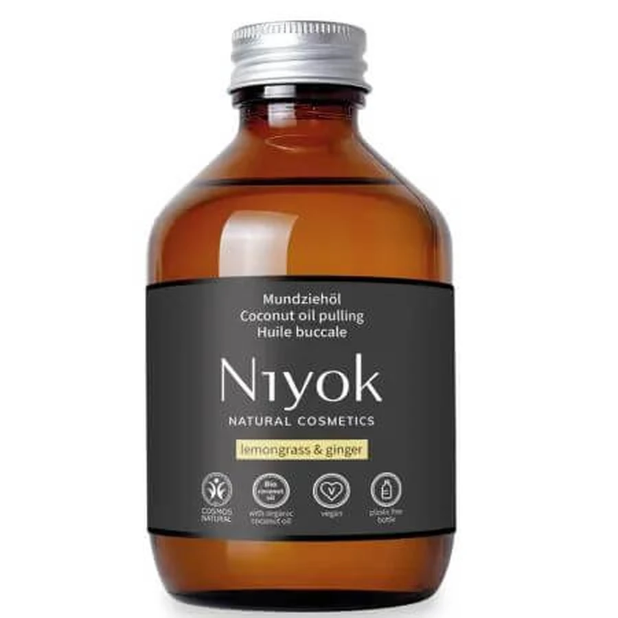 Huile d'hygiène buccale à l'huile de coco, à la citronnelle et au gingembre, 200 ml, Niyok
