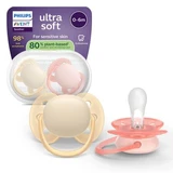 Philips Avent Ultra Zachte Fopspeen Philips Avent, Roze/oranje, 0-6 maanden, SCF091/38, 2 stuks, Philips