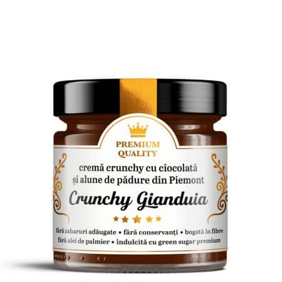 Crunchy crème met chocolade en hazelnoten uit Piemonte, Crunchy Gianduia, 250 g, Ramona's Secrets
