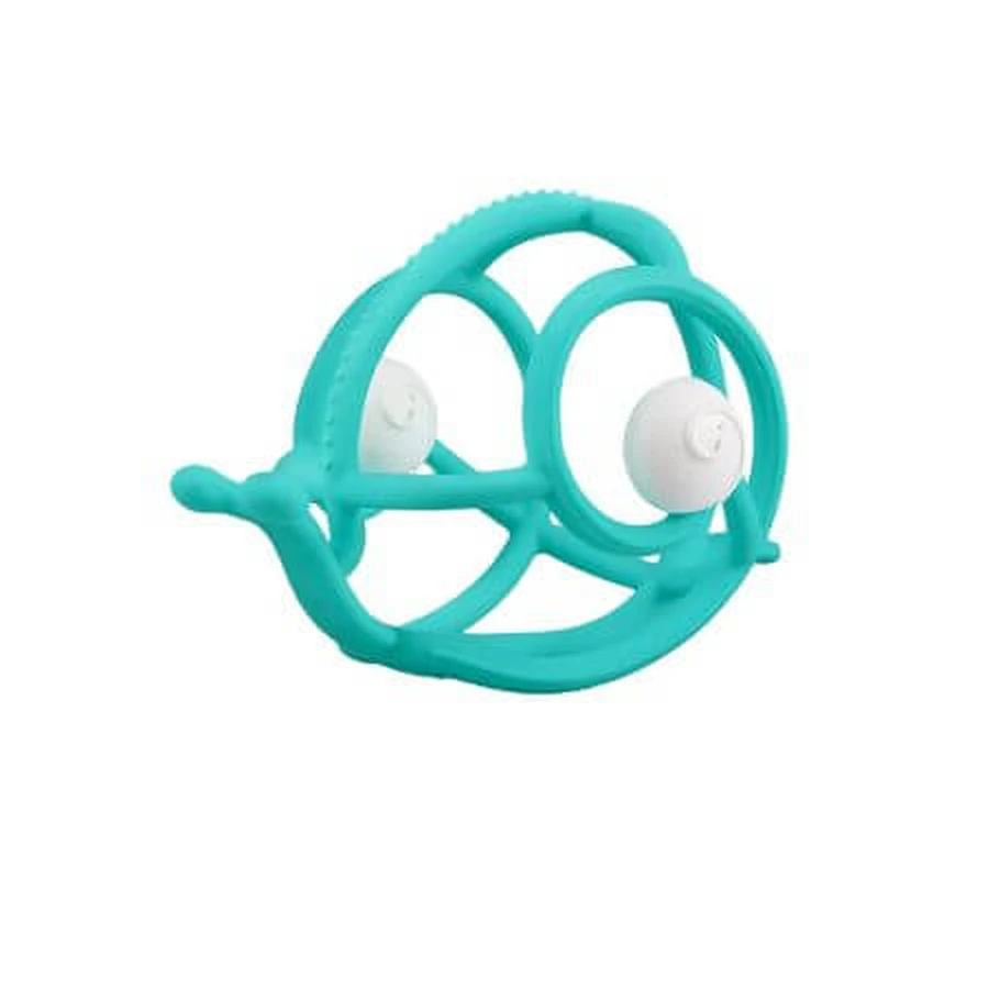 Silicone Gingival Ring, Teal, Snail, 3 months+, Mombella