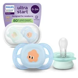 Fopspeen Ultra Start Philips Avent Fopspeen Ultra Start, Figurine, 0-2 maanden, SCF075/14, 2 stuks, Philips