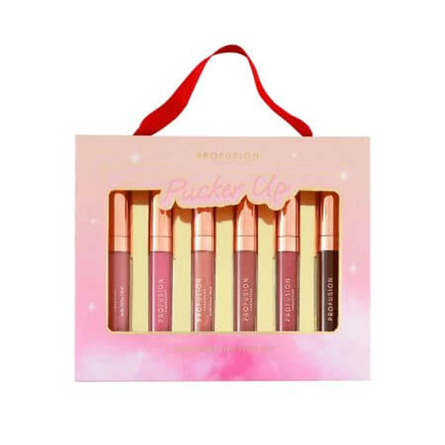 Pucker Up Lip Gloss Set 6 x 3,5 ml, 6 x 3,5 ml, Pucker Up Lip Gloss Set, 6 x 3,5 ml, Profusion Cosmetics