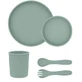 Komplettes Silikon-Babymahlzeitenset Platin, Salbei Grün, 6 Monate+, 5 Teile, Kikka Boo