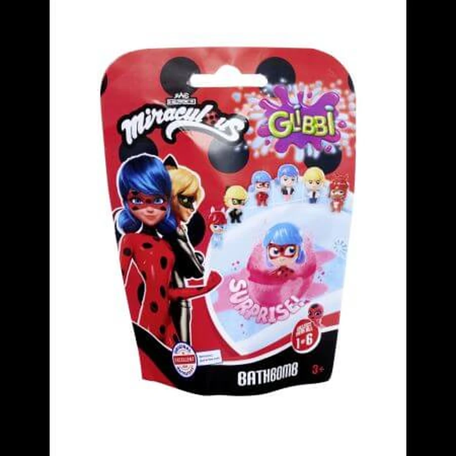 Bath bomb with surprise figurine, Miraculous, +3 years, 1 piece, Glibbi
