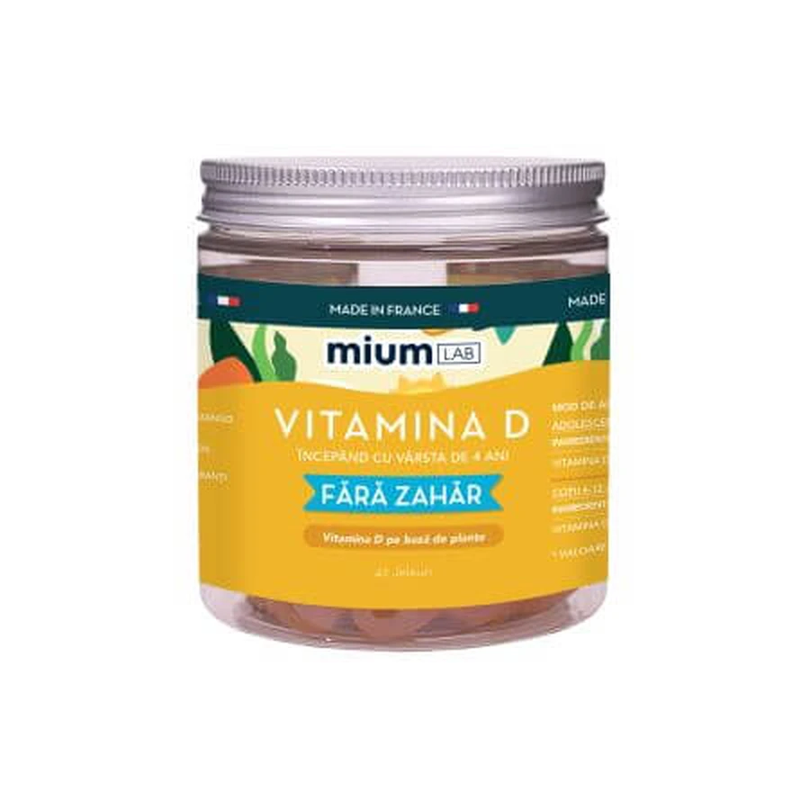 Gelée de vitamine D, Mangue, 4 ans+, 42 pièces, Mium Lab