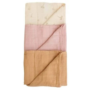 100% biologisch katoen multifunctionele neteldoek, 60x60 cm, Pure Bloom, 3 stuks, Onino