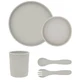 Komplettes Silikon-Baby-Mahlzeitenset Platin, Sand, 5 Teile, Kikka Boo