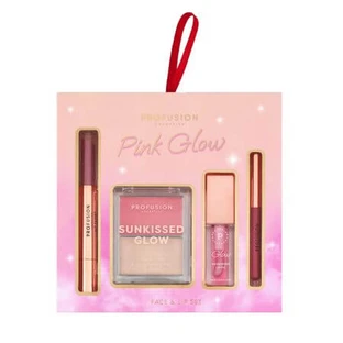 Set de 4 productos para maquillaje de cara y labios Pink Glow, Profusion Cosmetics